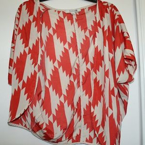 Orange/pink and white cardigan